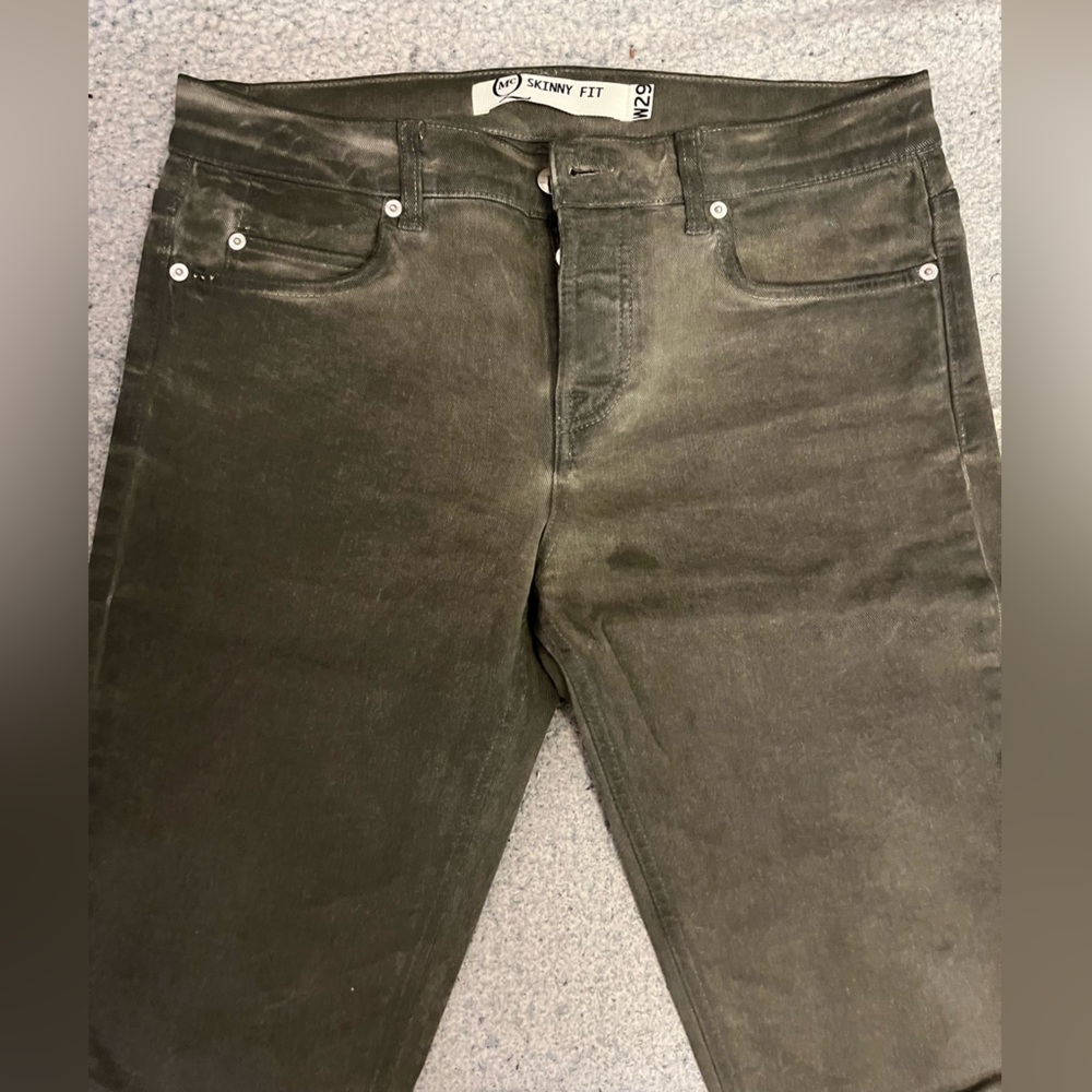 Alexander McQueen McQ stretchy skinny green men’s jeans size 29